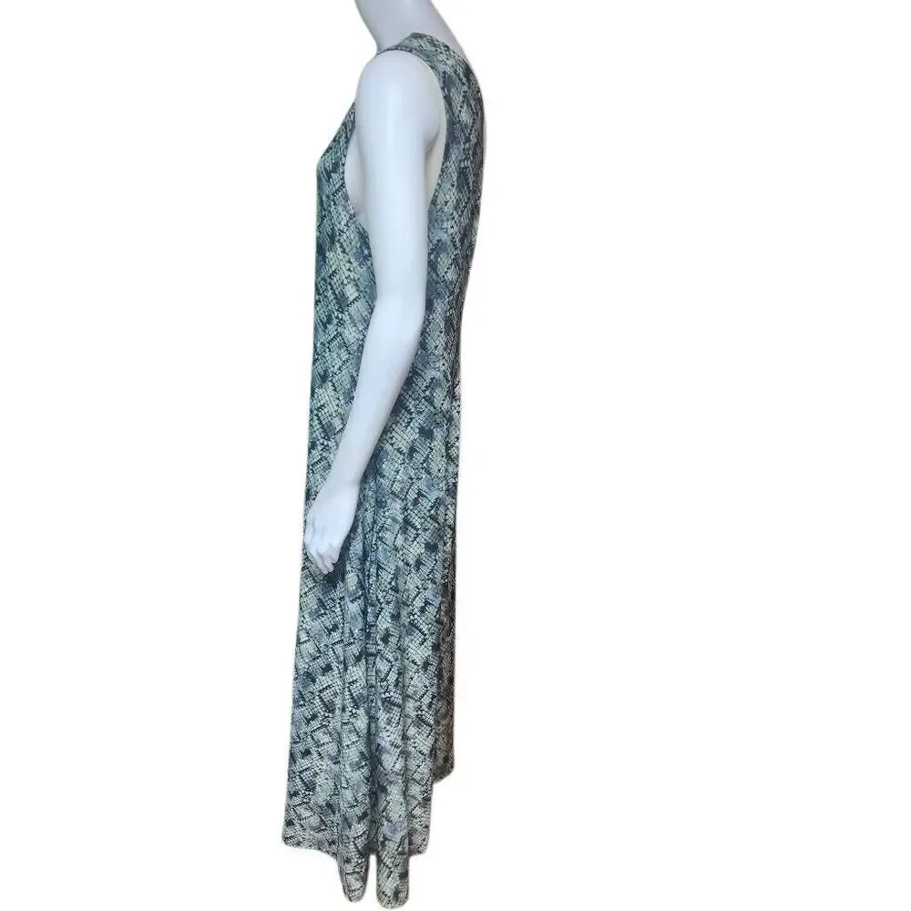 Viereck Green & Black Reptile Patterned One Shoulder Maxi Dress (L)